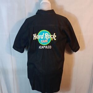 Hard Rock Cafe Acapulco Black Button Down Shirt